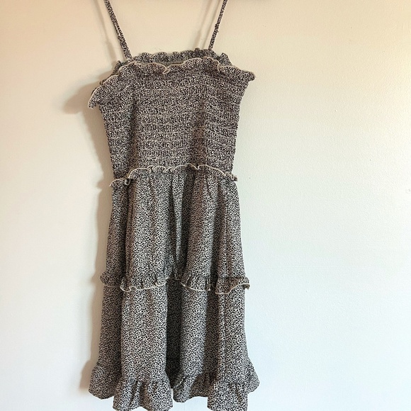 Brown Smocked Peasant Dress - Picture 1 of 3